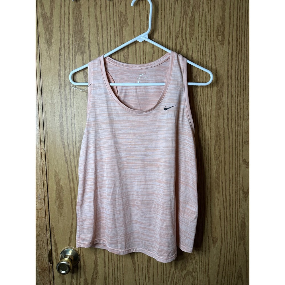 Nike Womens Dri-FIT Racerback Tank Top Peach Space Dye Heathered Size Medium